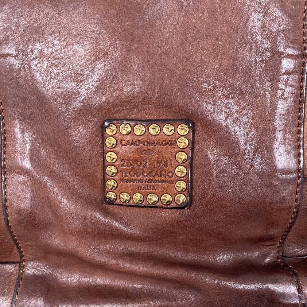 NWT CAMPOMAGGI Edera Shoulder Bag in Brown Woven Leather - Picture 2 of 10